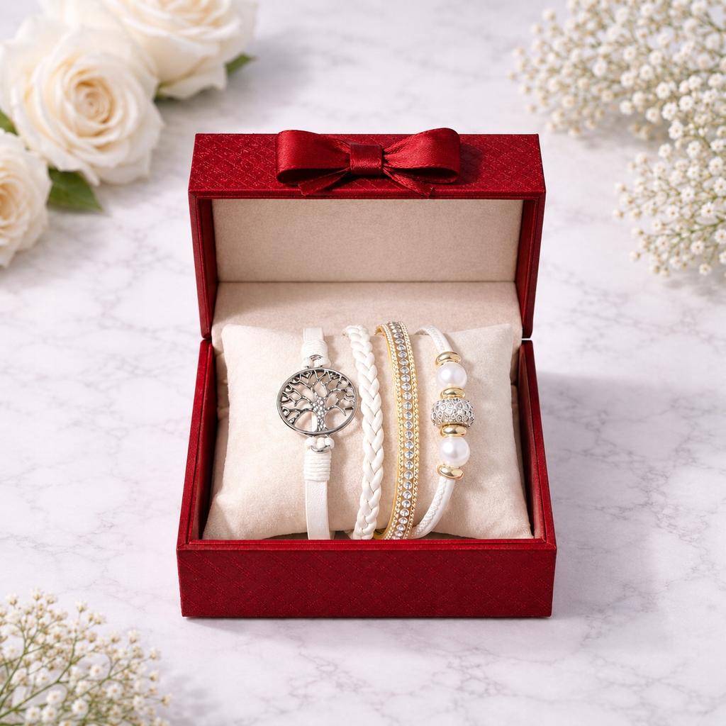 Women' Leather Bracelet DIAMONDED Tree of Life Fashionable For Women