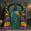 Graceful peacock pattern Flannel printed blanket suitable for all seasons suitable for living room office sofa and travel