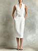 Women's Sleeveless Dress with Pockets and Belt, Casual Summer Outfit