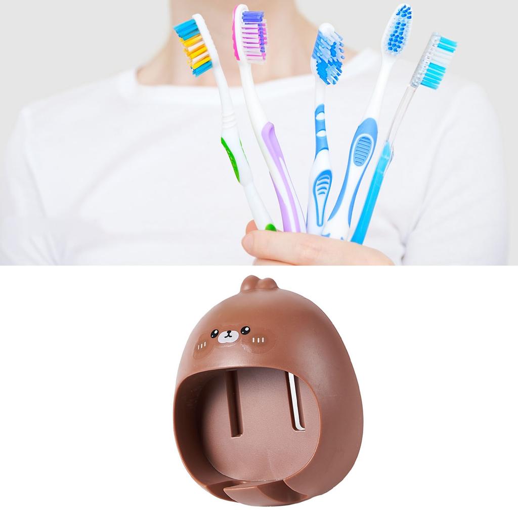 Cute Toothbrush Holder Multipurpose Punch Free Cartoon Animal Wall Mounted Toothbrush Stand for