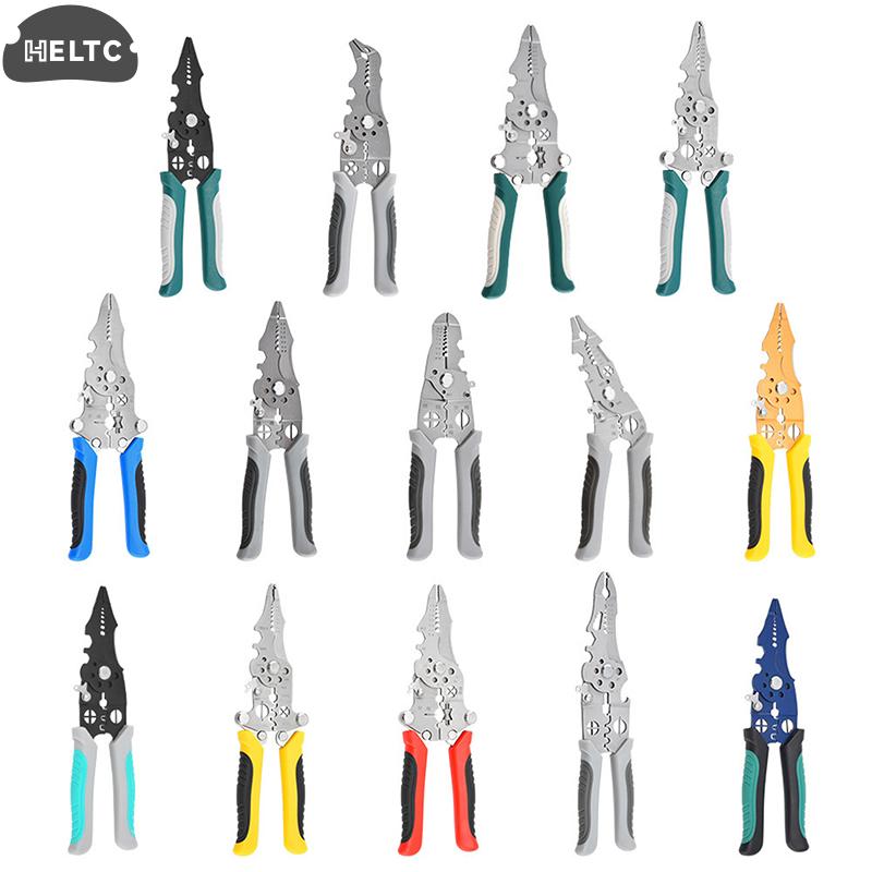 1Pcs Multifunctional Foldable Wire Stripper Crimper Cable Cutter Pliers Electrician Cable Cutting Wiring Pulling Stripping Tools