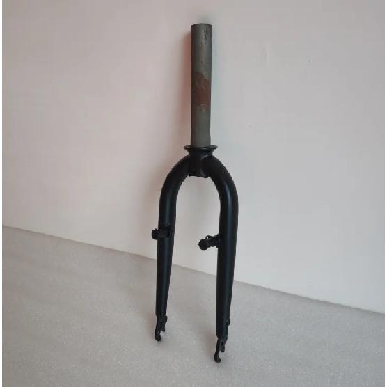 20 inch bicycle fork steel front fork folding bike toothless straight tube front fork V brake hard fork as photo