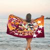 1 Stück Fußballmannschaft (2) Strandtuch, Strand- und Meeresufer-Schwimmbadausstattung, Modisches Muster, Rechteckig, Reiseutensilien
