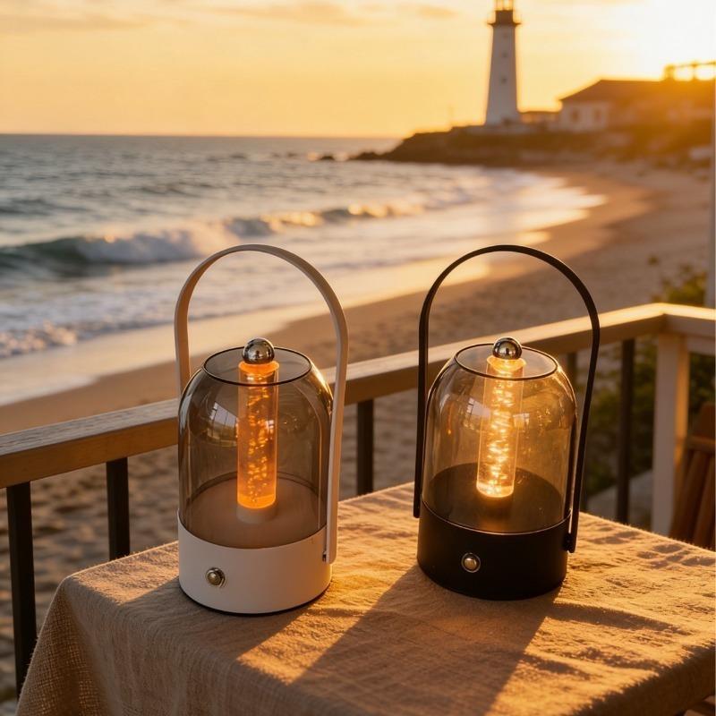 Portable Camping Lantern, Type‑C Rechargeable Dimmable LED Night Light, Indoor & Outdoor Atmosphere Lamp for Camping, Bedroom Home Decor