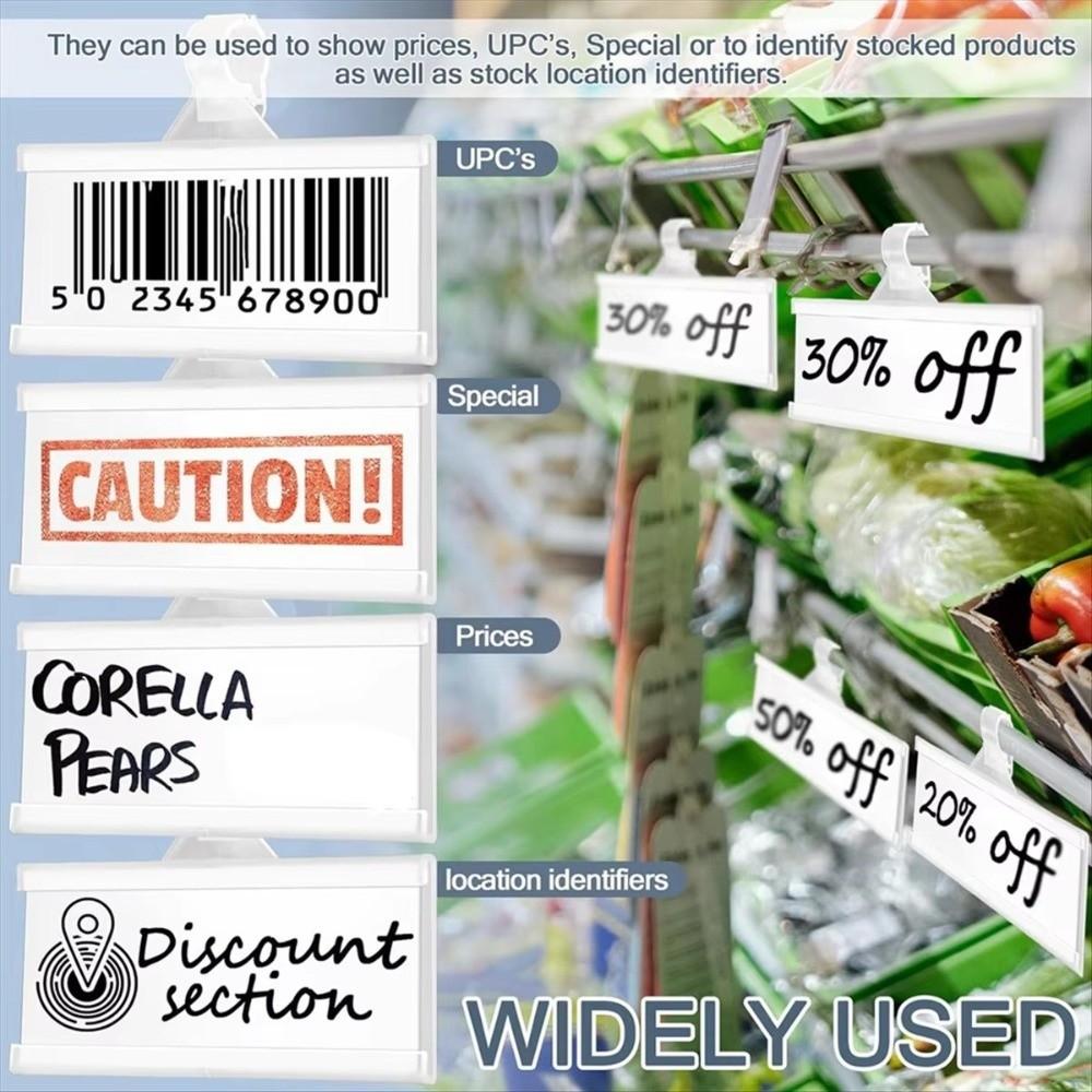 10Pcs Translucent Label Holder Plastic Plastic Hang Tag Price Tag Holder  Retail Store Display