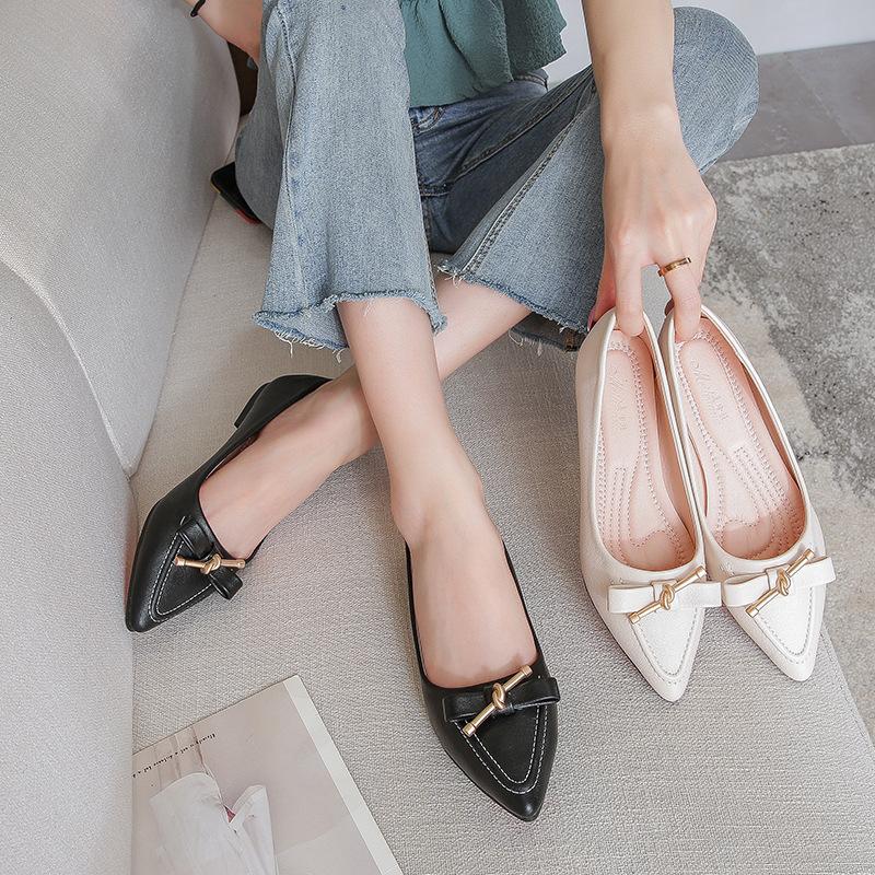 Fashion Soft Soled Pointed Single Shoes Womens Summer New Shallow Flat Shoe Womens Outer Wear Korean Version Fashion Casual Women Shoes