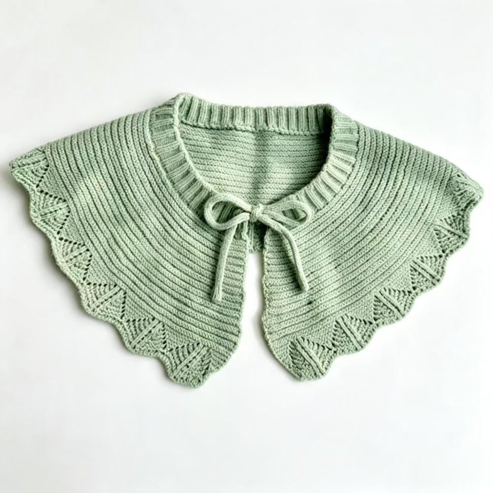 Detachable Fake Collar Hollow Knitted Shawl Collar Accessory New Drawstring Sweater Collar Winter