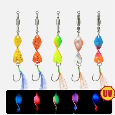 5pcs 7cm/3g Fishing Bait Spinner Fishing Lures Spiral Metal Glowing Sequins Are Cast Far Away Sequins Bass Trout Pesca Fishing Tackle