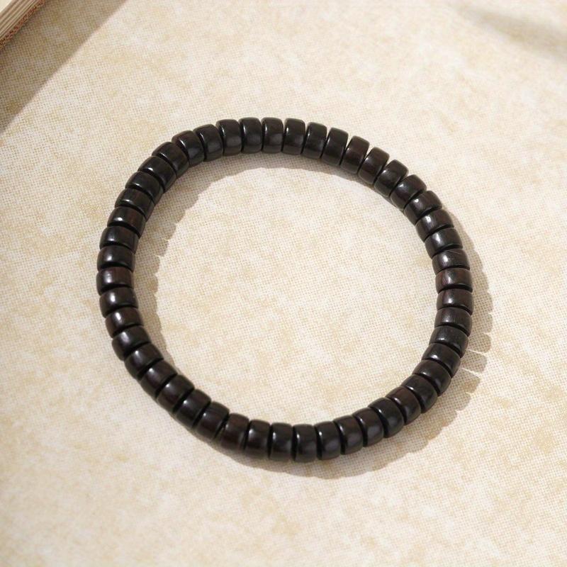 Black Sandalwood Hand String Pill Bead Single Circle Bracelet, Men's and Women's Couple Bracelet Accessories and Cultural Toys.