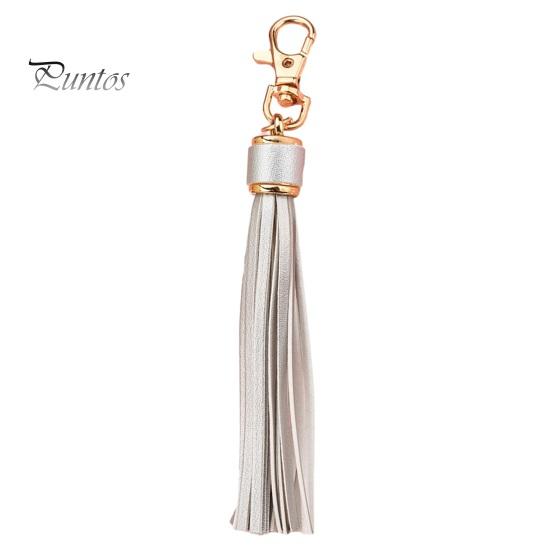 Dusk nøkkelring anheng imitert skinn ensfarget hummer klips frynser rustfri lett bærbar DIY nøkkelring skolesekk dekorasjonsanheng