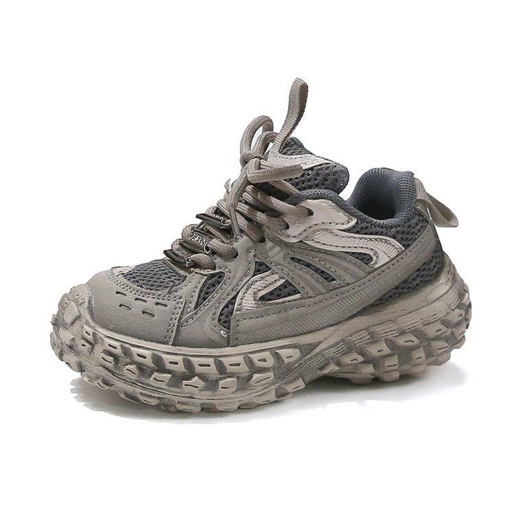 

Autumn new durian sole fried street children s dad shoes boys shoes mesh breathable sneakers girls tire shoes 37 yards, the inner length is about 23.1CM серый