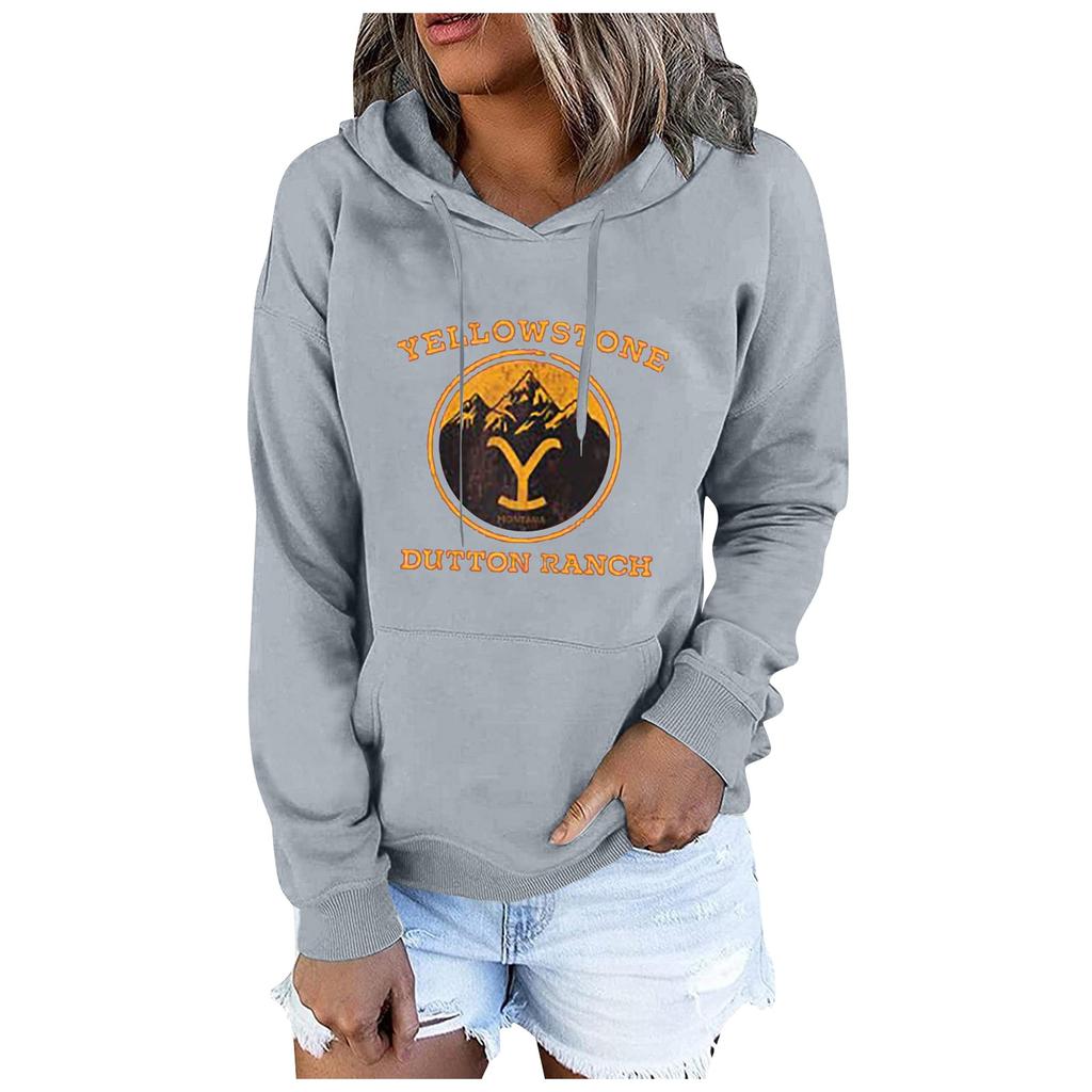 Women's Printed Round Neck Long Sleeve Pullover Casual Sweatshirt