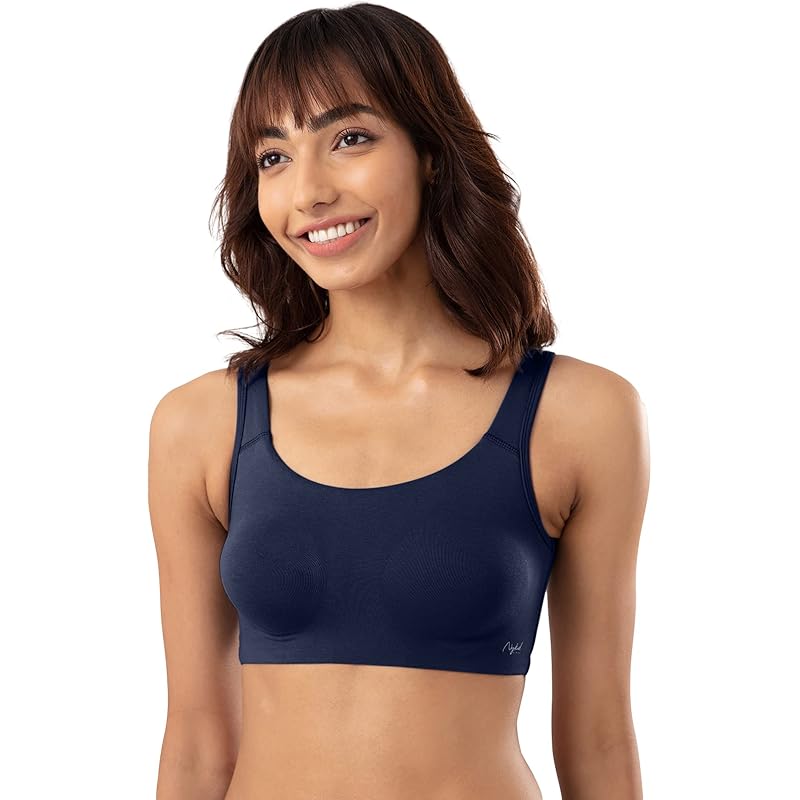 NYKD Soft Cup Easy Peasy Slip On Everyday Bra for Women, Wireless, Full Coverage, Support Shaper, Non Padded Sports Bra