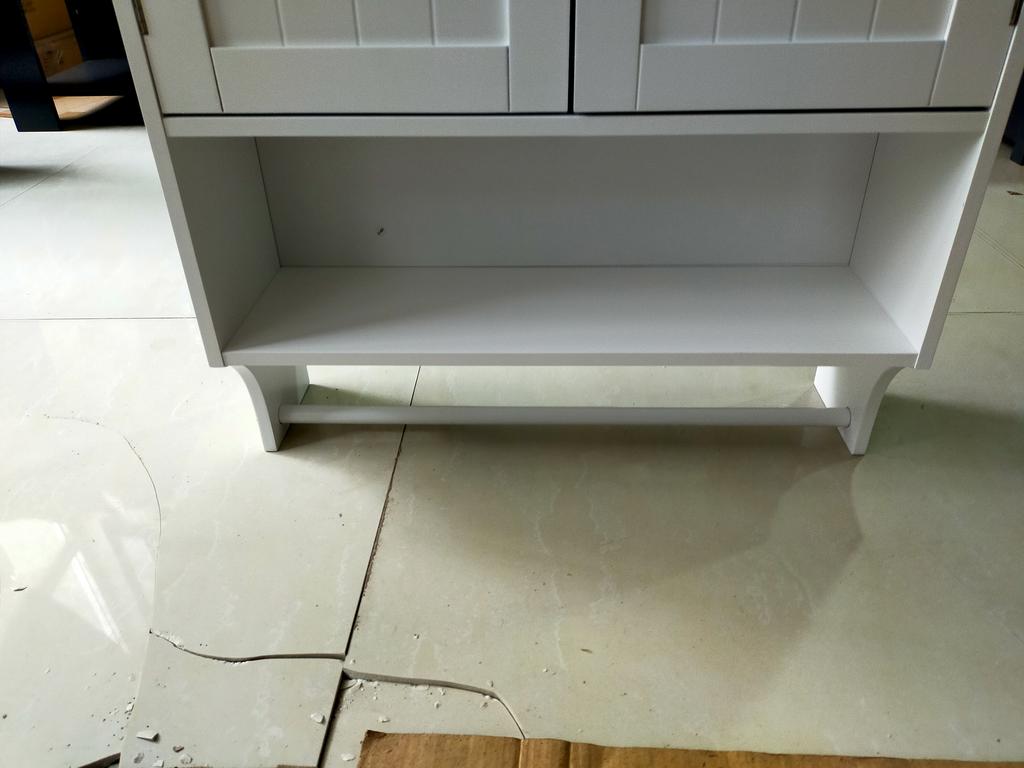 Mobile da Bagno Bianco Porta Asciugamani da Parete, Armadietto Medico da Bagno con 2 Ripiani Regolabili, Adatto per Lavanderia, Cucina, Bagno