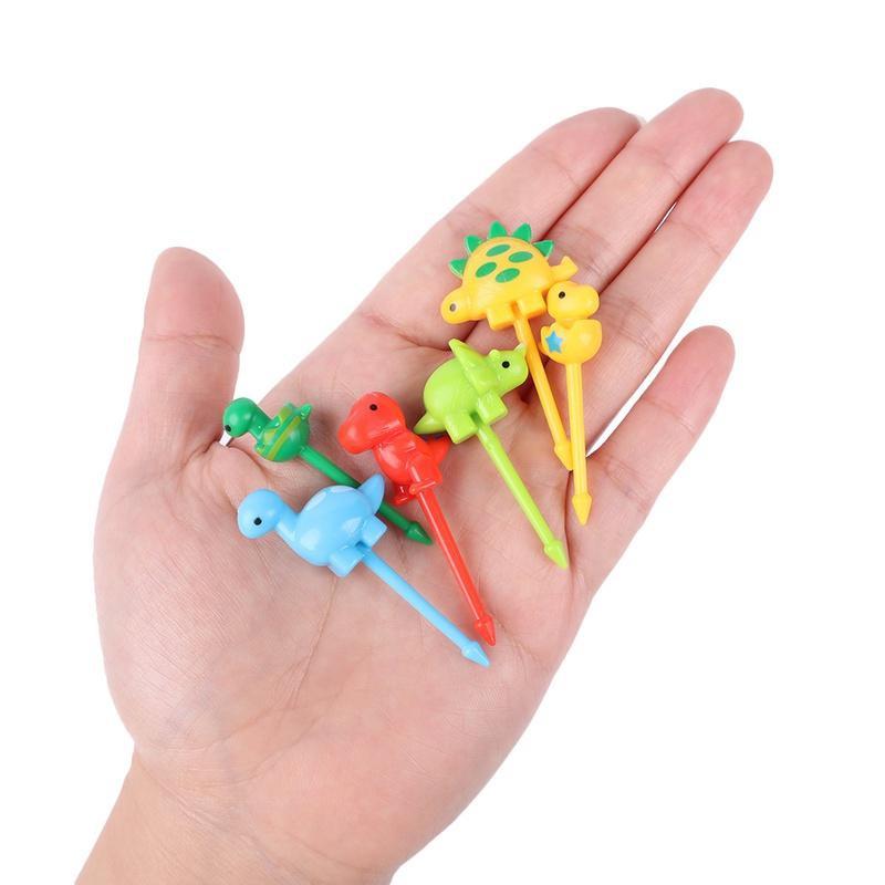 6/12/18pcs Cute Dinosaur Fruit Fork Toothpick Lunch Salad Decoration Accessories Cake Picks Kids Snack Dessert Decoration Forks