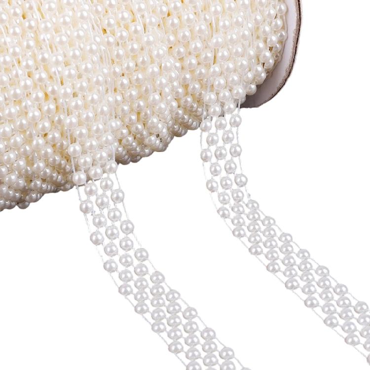 Imitation Pearls Beads Chain for Wedding Party Decoration Artificial Pearls Resin Beads for Art Craft and Jewelry Making