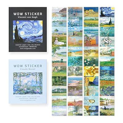 Monolike Wow Sticker Gogh Monet Set Cute Diary Mini Sticker Set + - Stickers, Decor, Stickers,