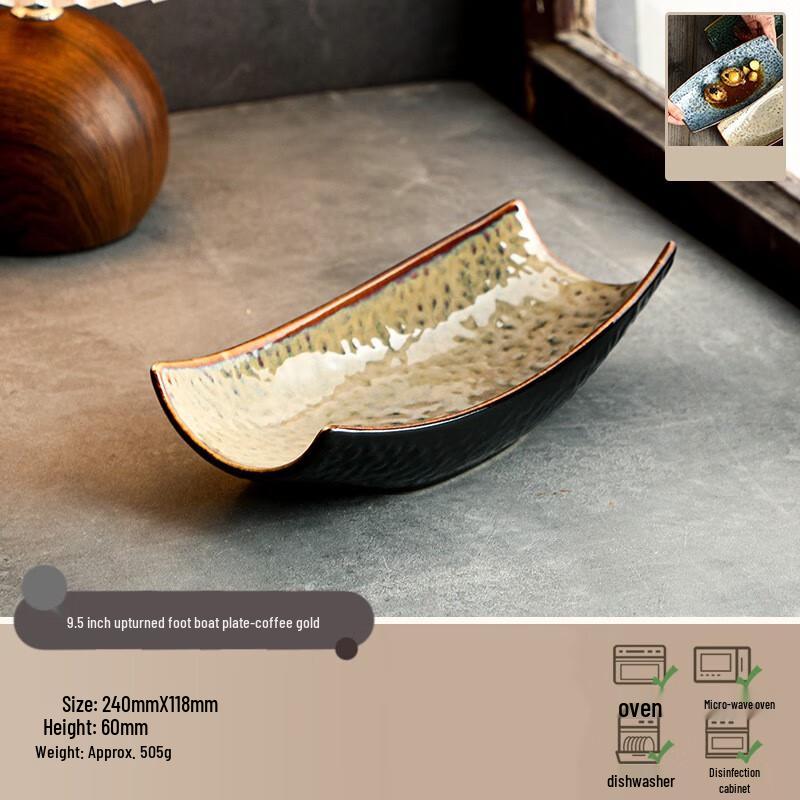Ru Han Creative Ceramic Boat Fish Plate