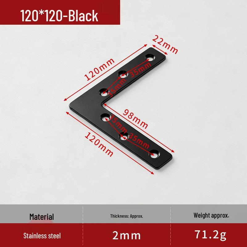 Reinforced 90° Stainless Steel L/T Bracket for Wooden Doors