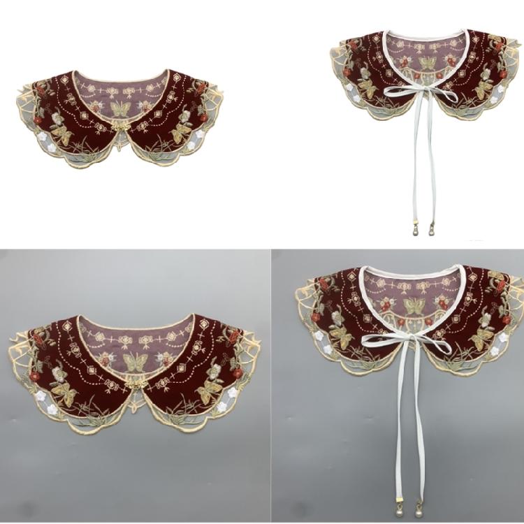 Lace Laple Shawl for Lady Girl Shawl Collar Beautiful Floral Embroidery Collar