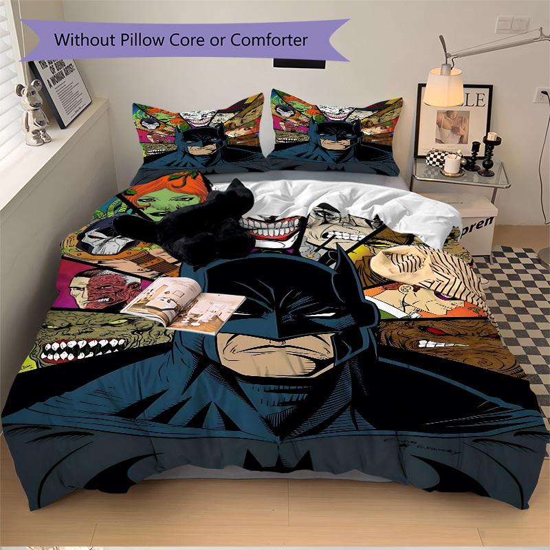 3pcs Batman Duvet Cover Set (1 Duvet Cover + 2 Pillowcases, No Core) - Comfortable, And Breathable Bedroom Decoration yy251104032
