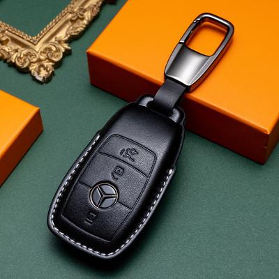 Applicable À Étui de Clé Mercedes-Benz Cuir C260L/E300L/S350/GLE/GLS/GLC/Classe A Porte-Clés de Voiture