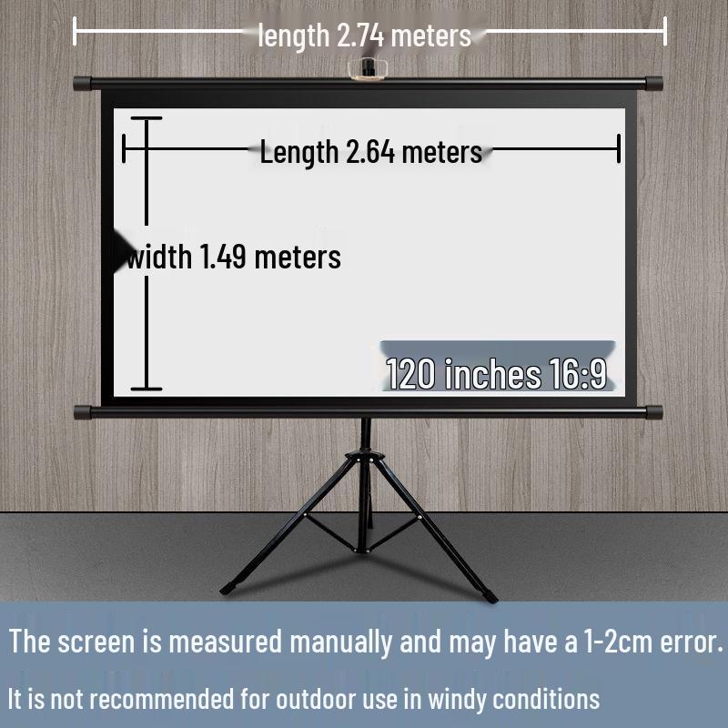 Portable No-Punch Bracket Projector Screen with Floor Stand