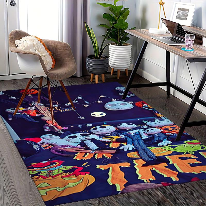 1pc Nightmare Before Christmas Carpet for Playroom Bedroom Living Room Sofa Home Decor,Game Area Rug Non-slip Floor Mat. D728011