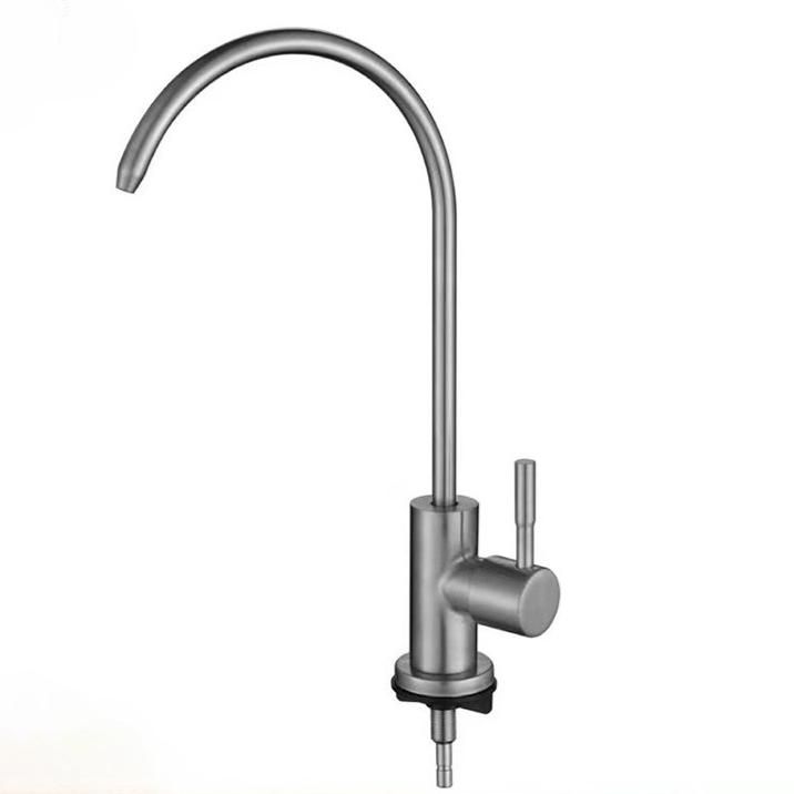 Kuchenny Bezpośredni Filtr Wody Pitnej Kran Pojedynczy Zimna Woda Kran Kuchenny Stal Nierdzewna Szczotkowana Złoty Kran