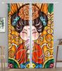Chinese Animated Maid TraditionalOpera Blackout Window Panel Curtain Living Room Room Bedroom Bathroom Kicthen Door Cupboard Decor Hooks
