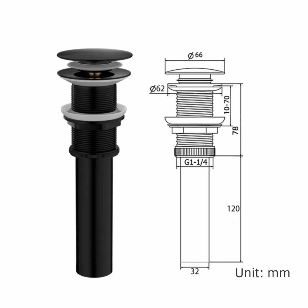 Push-Button Control Basin Drain Plug Bathroom Replacement Accessories Easy Installation