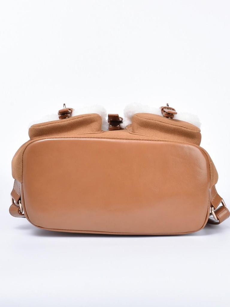 Rucsac de pluș de înaltă calitate pentru femei, iarna 2025: Stil colegial, Lux discret pentru călătorii și navetă