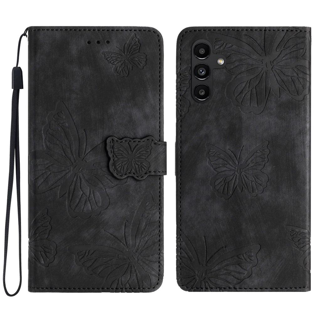For Samsung Galaxy S24 FE Case PU Leather Wallet Flip Phone Cover Butterflies Imprinted