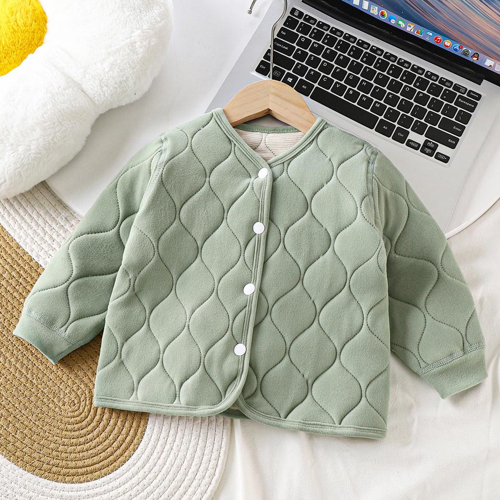 Children's Warm Autumn Winter Boys Three-layer Quilted Girls Thickened Jacket Cotton Clothes Children Clothing