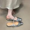 French toe half slippers women's summer wear high-end Mary Jane shoes Muller shoes cool slippers