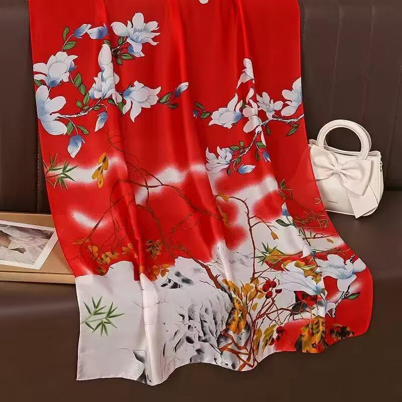 New Chunqiu Li brocade long silk scarf women's fashion versatile scarf foreign style beach shawl sun protection travel scarf