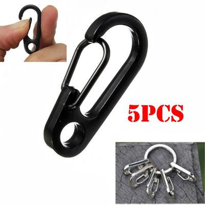 5pcs Outdoor Clip Keychain Keyring Spring Buckle Stainless Steel Carabiner Split Ring