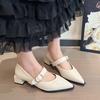 French evening wind single shoes soft sole soft leather pointed flat bottom boat shoes summer small fragrant evening shoes black Mary Jane shoes