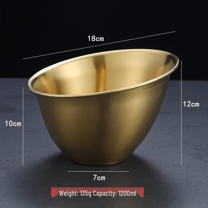ZISIZ Korean Style Golden Slanted Salad Bowl