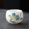 Light luxury ceramic high-grade Wanli Shanhe gift box Dehua white porcelain master cup tea set high-end tea cup