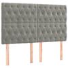 Tête de lit - Maison Exclusive - Velours gris clair - 144 x 7 x 118/128 cm - Hauteur réglable
