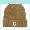 Pattern Mens C Knitted Hat Plain Solidcolor Windproof Cold Outdoor Winter Autumn
