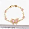 Multicolor Zircon Flower Bracelet Dreamy Aesthetic Flower Rhinestone Bracelet  Women