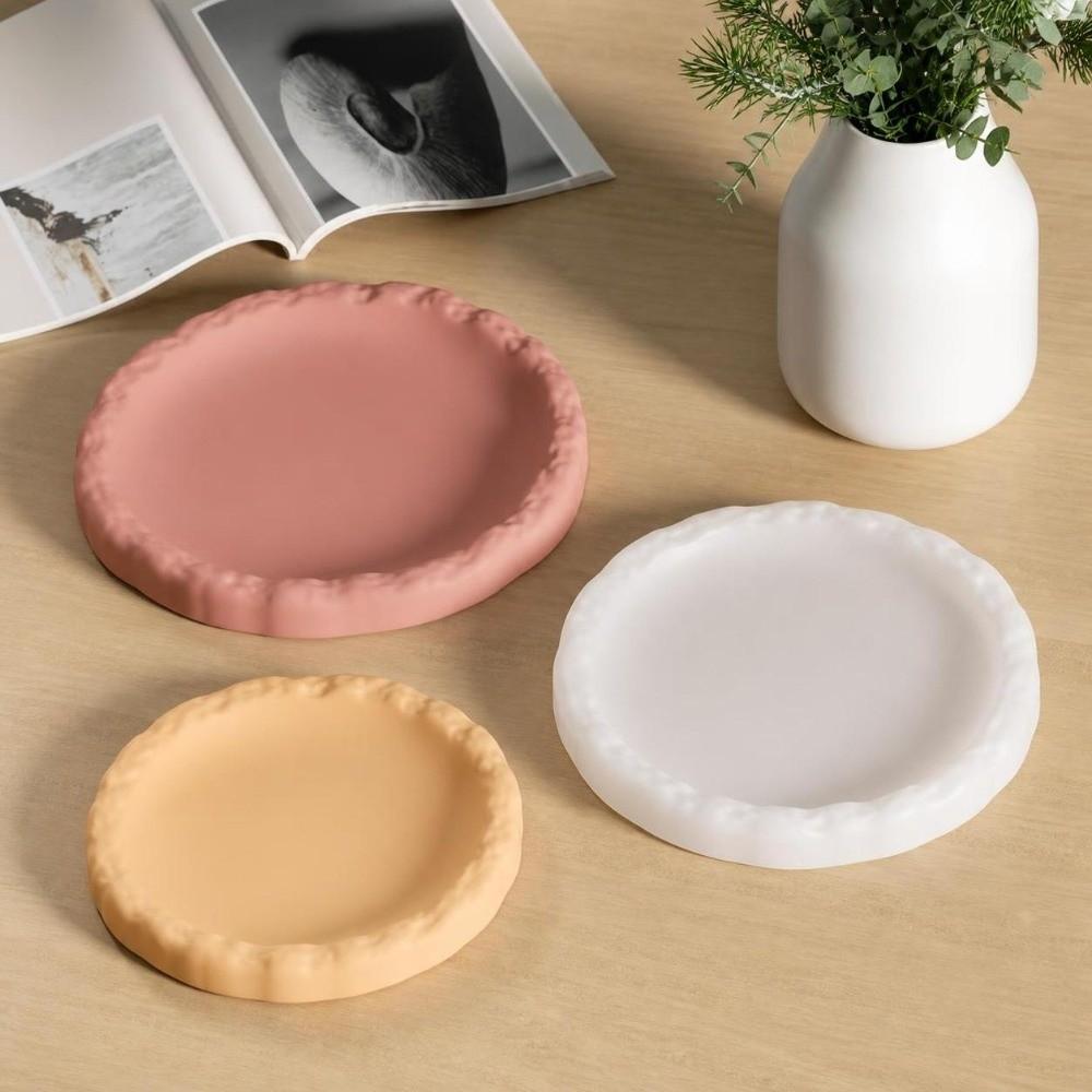 Irregular Pallet DIY Plaster Mold Tray Rock Pattern Home Storage Tray Process Casting Tool
