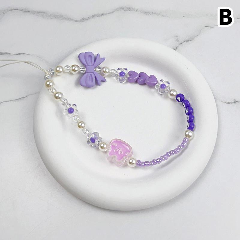 

Мягкий Девочка Бантик Цепочка для Телефона Разноцветные Бусины Бусины Шармы Короткая Цепочка из Бусин Портативный Шнурок Чехол для Телефона Цепочка против Потери