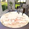 1PC Piglets Flowers Non-Slip Floor Round Carpet, Office, Family, Bedroom, Large Area Rug Indoor Rugs,  Durable Polyester-Z0401