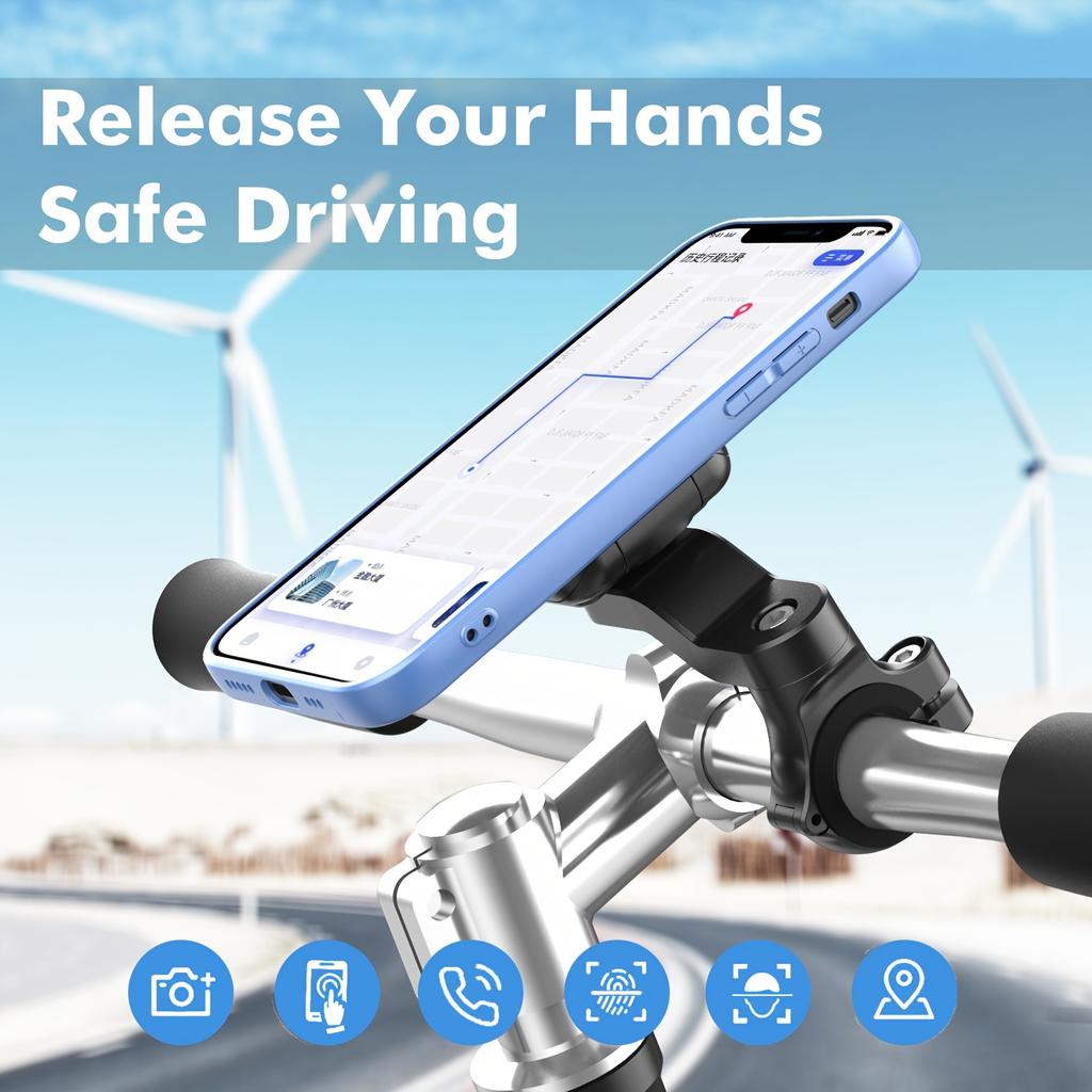 Magnetic Bike Phone Mount Bicycle Riding Bracket Navigation Shockproof Equipment