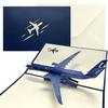 2pcs Red/Blue Paper 3D Aircraft Greeting Card Best Wishes For Him/Her Birthday Anniversary Thanksgiving Festival Gift Card YMY