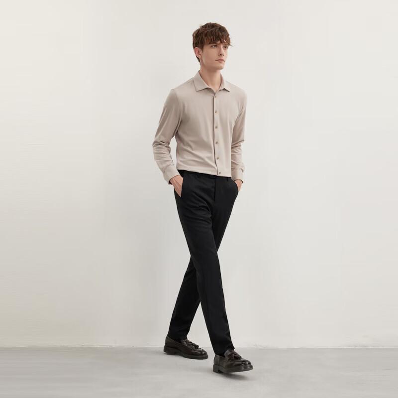 Jiumuwang Men's Wool Blend Slim Fit Dress Pants