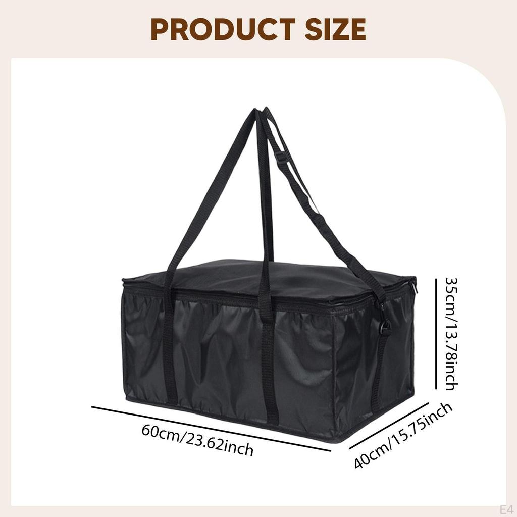 Insulated Bag with Zipper, Thickened Tote Bag, Ideal for Shopping, Food Delivery, Barbecues, And